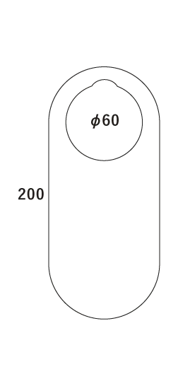 Simplicity コルクDDカードの寸法図